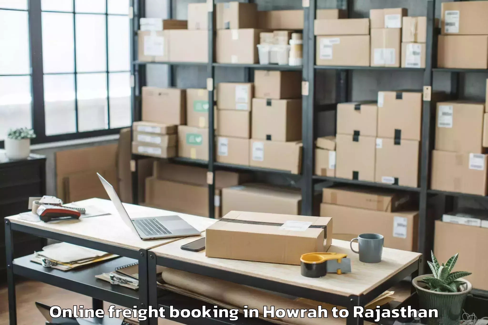 Book Howrah to Bagar Online Freight Booking Online